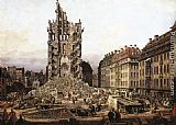 Bernardo Bellotto The Ruins of the Old Kreuzkirche in Dresden painting